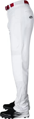 Rawlings Boys Solid Youth Semi-Relaxed Pants, Small, White, White, Small US