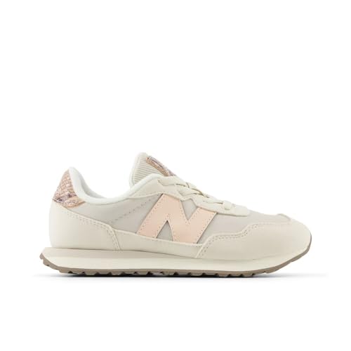 New Balance Kids 237 V1 Lace Up Sneaker, Oyster Pink/Mars RED, 7 US Unisex Big