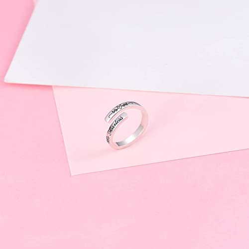 JXJL Silver Adjustable Ring Inspirational Jewelry S925 Sterling Wrap Open Ring for Women(You are my person)