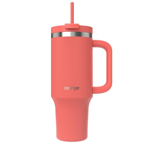 Contigo Streeterville 40oz Tumbler, Stainless Steel Vacuum Insulated, Leak-Proof, Cold for 29 Hours, Coral