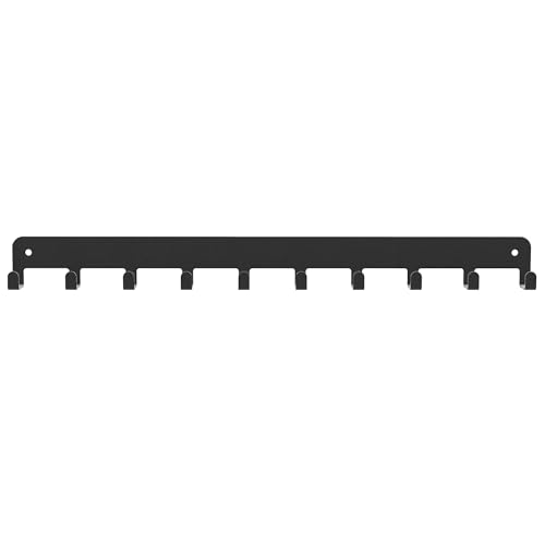 Beautiwall - Sturdy Steel Wall Key Holder XL - 10 Hooks. Metal and Wooden Key Hanger with Hooks for Car, Apartment, Storage, Keys