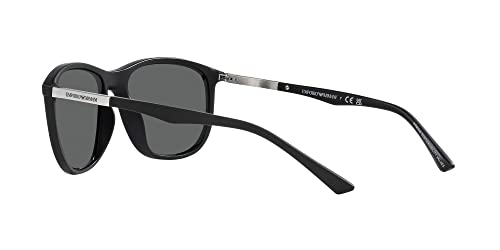 Emporio Armani Men's EA4201 Square Sunglasses, Matte Black/Dark Grey, 58 mm