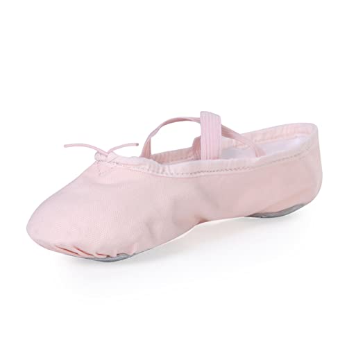 Stelle Ballet Shoes for Girls Women Canvas Ballet Slippers Dance Ballerina Shoes for Toddler/Little Kid/Big Kid/Women(2ML,White)