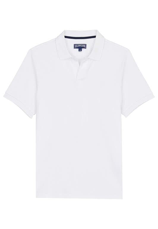 Vilebrequin Men Organic Cotton Pique Polo Shirt Solid, L, White