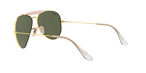 Ray-Ban RB3029 Outdoorsman II Aviator Sunglasses, Gold Rose/G-15 Green, 62 mm