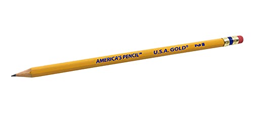 Cra-Z-Art U.S.A. Gold Pre-sharpened American Wood Cased #2 HB Yellow Pencils, 60 Pack