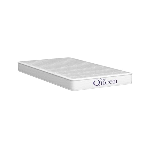 NapQueen 6 Inch Innerspring Queen Size Medium Firm Support Relief Mattress, Bed in a Box, White