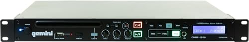 Gemini Sound CDMP-1500 19 Inch Professional/Home Anti Shock Audio Rackmount Single Disc Drive Mountable CD MP3 USB Media Music Player System Input with Remote