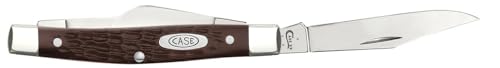 Case WR XX Pocket Knife Brown Synthetic Jigged Medium Stockman Item #106 - (6344 SS) - Length Closed: 3 1/4 Inches