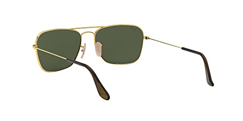 Ray-Ban RB3136 Caravan Square Sunglasses, Gold Havana/G-15 Green, 55 mm