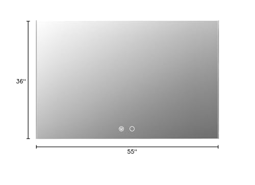 Keonjinn 55 x 36 Inch LED Bathroom Mirror with Lights Backlit Vanity Mirror Large Dimmable Wall Mounted Lighted Bathroom Mirror Anti-Fog Makeup Mirror with Memory Function(Horizontal/Vertical)
