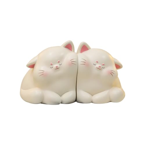 ifreeside Cute Cat Decorative Bookends 2PCS Creative Resin Stoppers Shelf Bookend for Home Office Desk Bookshelf Decoration (Cat)