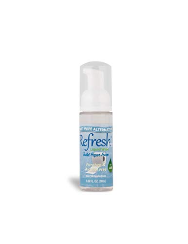 Refresh Liquid Wipe Free: Toilet Paper Foam. Eco-Friendly Flushable Wet Wipe Alternative For Sensitive Skin. Cleanses and Soothes with Witch Hazel and Aloe. Plumbing Safe. 50ml (1.69 Fl Oz).…