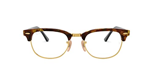 Ray-Ban RX5154 Clubmaster Square Prescription Eyeglass Frames, Brown Havana/Demo Lens, 49 mm