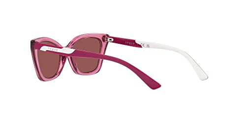 Vogue Eyewear VJ2020 Cat Eye Sunglasses, Transparent Purple/Dark Violet, 48 mm