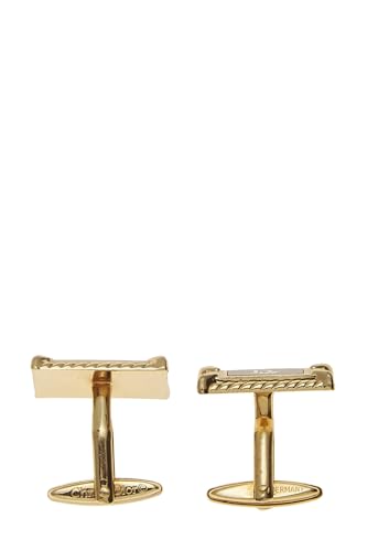 Dior, Pre-Loved Gold Logo Cufflinks Set, Gold