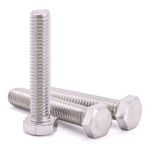 (6 Sets) 3/8"-16 x 3-1/2" Hex Bolt with Hex Nut, Flat Washers (SAE) and Lock Washers Hardware Assortement, Full Thread, Coarse Thread, 304 Stainless Steel 18-8