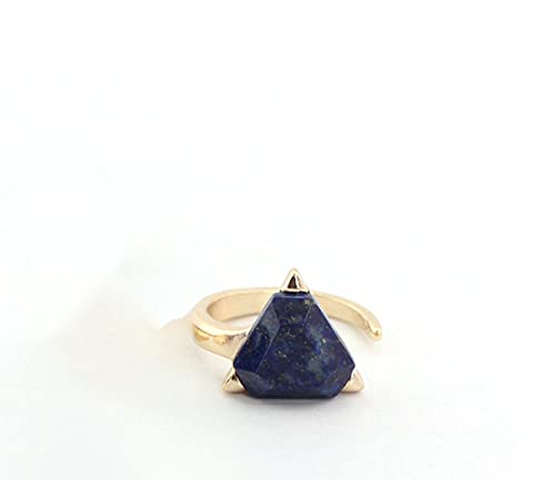 Blue Lapis Gold Ring for Women Lapis Statement Ring for Women Unique Gold Open Circle Ring for Women Statement Rings for Women Gold