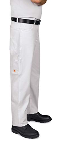 Red Kap Men's Dungaree Painter Pants, White, 40W x 32L