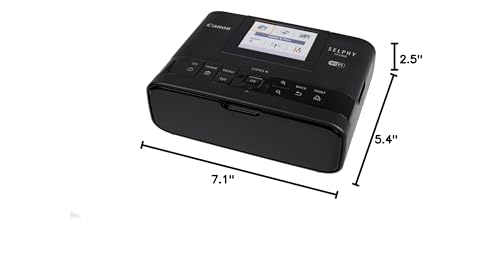 Canon SELPHY CP1300 Wireless Compact Photo Printer + RP-108 High-Capacity Color Ink/Paper Set Bundle, Black