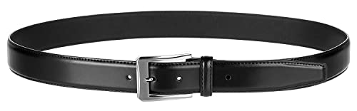 KM Legend Mens Genuine Leather Dress - Classic & Fashion For Work Business And Casual Belt, Basic Black, 54 US