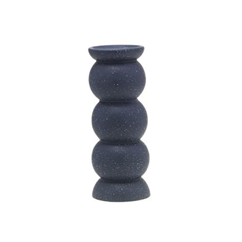 Elements Sphere Shaped Ceramic Candle Holder, 10 Inch, Blue