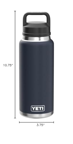 YETI Rambler 36 oz Bottle, Vacuum Insulated, Stainless Steel with Chug Cap, Navy