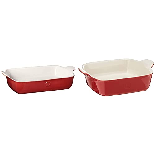 Emile Henry 13" x 9" Large Rectangular Baker - Modern Classics Collection | Rouge & Modern Classics Small Rectangular Baker 11x10, 11 x 8, Rouge Red