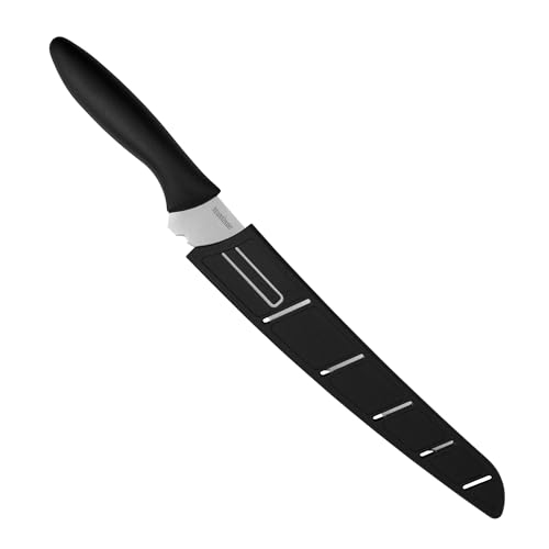 Kershaw 8-Inch Serrated Bread Knife - Razor Sharp Stainless Steel Blade for Clean Cuts and Fewer Crumbs, Ergonomic Handle, Includes Sheath