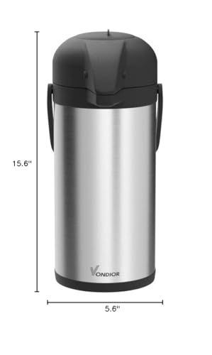 Airpot Coffee Dispenser with Pump - 102 oz Insulated Stainless Steel Coffee Carafe - Thermal Beverage Dispenser - Thermos Urn for Hot/Cold Water, Party Chocolate Drinks