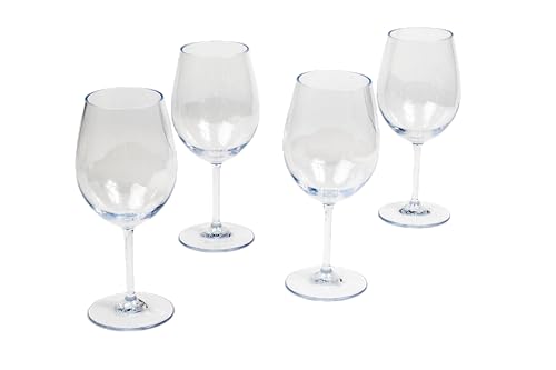 Abode Homewares Tritan Montana Premium Plastic Goblet Set, 4-Piece Set, Clear, 22 oz.