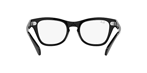 Ray-Ban RX0707V Square Prescription Eyewear Frames, Black/Demo Lens, 48 mm