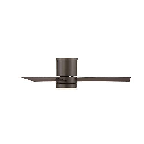 Axis Smart Indoor and Outdoor 3-Blade Flush Mount Ceiling Fan 52in Bronze with 3500K LED Light Kit and Remote Control works with Alexa, Google Assistant, Samsung Things, and iOS or Android App