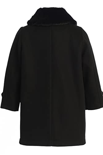 BluNight Collection Little Girls Dress Coat Long Sleeve Collar Thick Wool Trench Coat Jacket Christmas Black 4 (40JKS50)