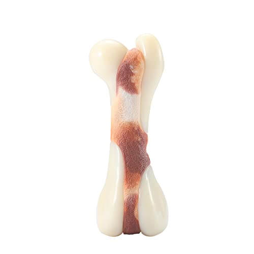 Tikaton Dog Chew Toys for Aggressive Chewers, Bacon Flavor Durable Dog Teething Chew Toys Bones for Large/Medium/Small Puppies