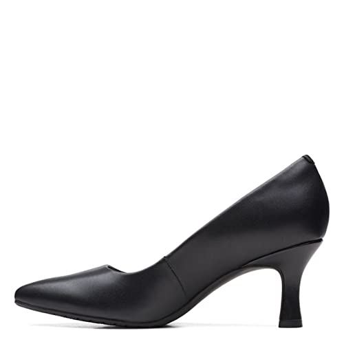 Clarks Women's Kataleyna Gem Pump, Black Leather, 8.5