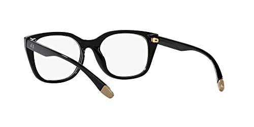 A|X ARMANI EXCHANGE Women's AX3099U Universal Fit Square Prescription Eyewear Frames, Black/Demo Lens, 53 mm