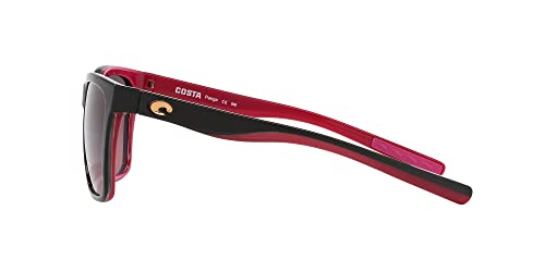 Costa Del Mar Womens Panga Square Sunglasses, Black/Crystal/Fuchsia/Rose Gradient Polarized 580G, 56 mm