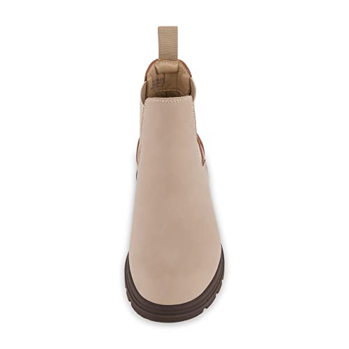 CUSHIONAIRE Women's Britain Chelsea Boots. Soft Vegan Leather, Non-Slip Sole, Memory Foam, Back Pull Tab, Ankle Boots for Women, ESPRESSO 9.5