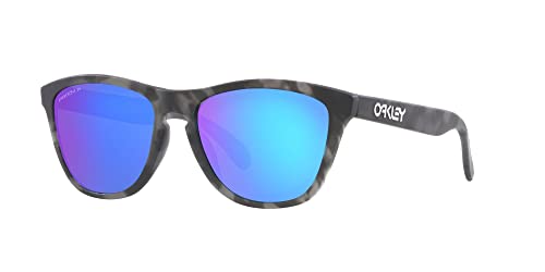 Oakley Men's OO9245 Frogskins Low Bridge Fit Square Sunglasses, Matte Black Tortoise/Prizm Sapphire Polarized, 54 mm