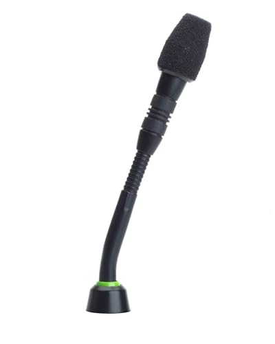 Shure Microflex MX412D/S Supercardioid Condenser Microphone, 12 Gooseneck, Desktop Base with 10' Cable, Logic Functions, Programmable Switch, LED Indicator, Snap-Fit Foam Windscreen