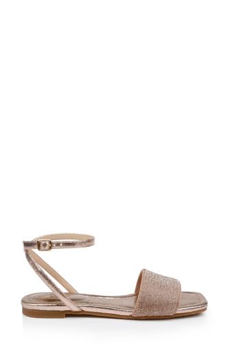 Jewel Badgley Mischka Hadley Flat Sandals with Ankle Strap