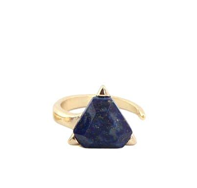 Blue Lapis Gold Ring for Women Lapis Statement Ring for Women Unique Gold Open Circle Ring for Women Statement Rings for Women Gold