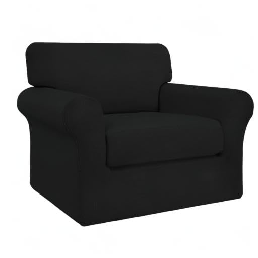 Easy-Going 3 Pieces Stretch Couch Cover Sofa Cover for Dogs Washable Sofa Slipcover for 2 Separate Cushion Couch Spandex Jacquard Fabric Elastic Furniture Protector for Pets, Kids (Wine, Loveseat)