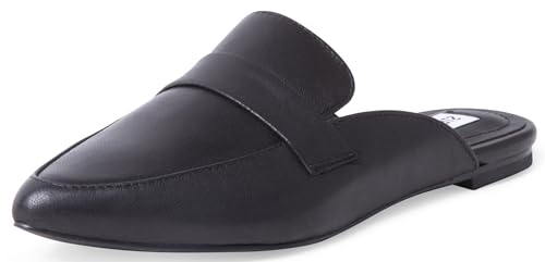 Steve Madden Women's Flavor Mule, Black Leather, 8.5 M US