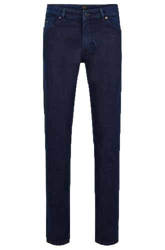 Straight Leg Blue Stretch Cotton Jeans