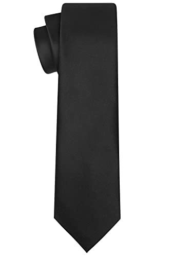 KissTies Mens Silk Truffle Brown Tie Walnut Solid Satin Wedding Necktie + Gift Box