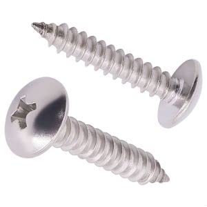 #10 x 1-3/8 (50 pcs) Truss Head Wood Screws, Self Tapping Screws, 304 Stainless Steel 18/8, Mushroom Head, JISB1122T