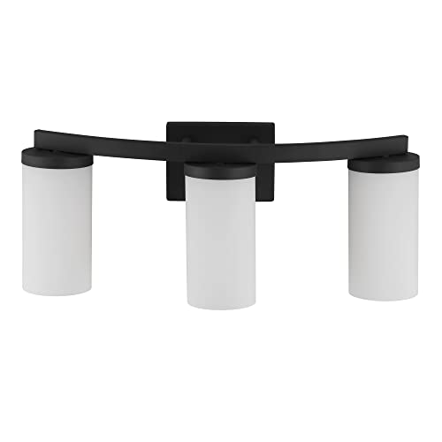 Design House 589150-BLK Desta Transitional Indoor 3-Light Vanity Light with Curved Bar, Matte Black