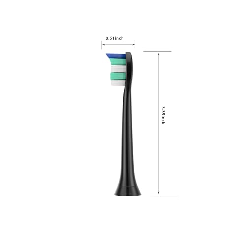 Zegupal Toothbrush Heads Compatible with Philips Sonicare Electric Toothbrush, 4Pcs Diamond Brush Heads,4Pcs Standard Clean Brush Heads,8 Black Medium Toothbrush Heads